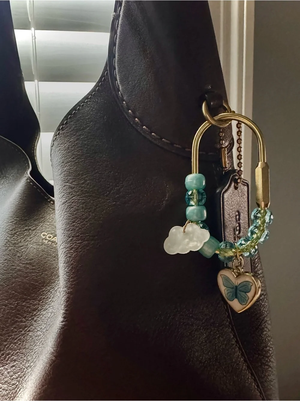 Bag Charm with Blue Beads